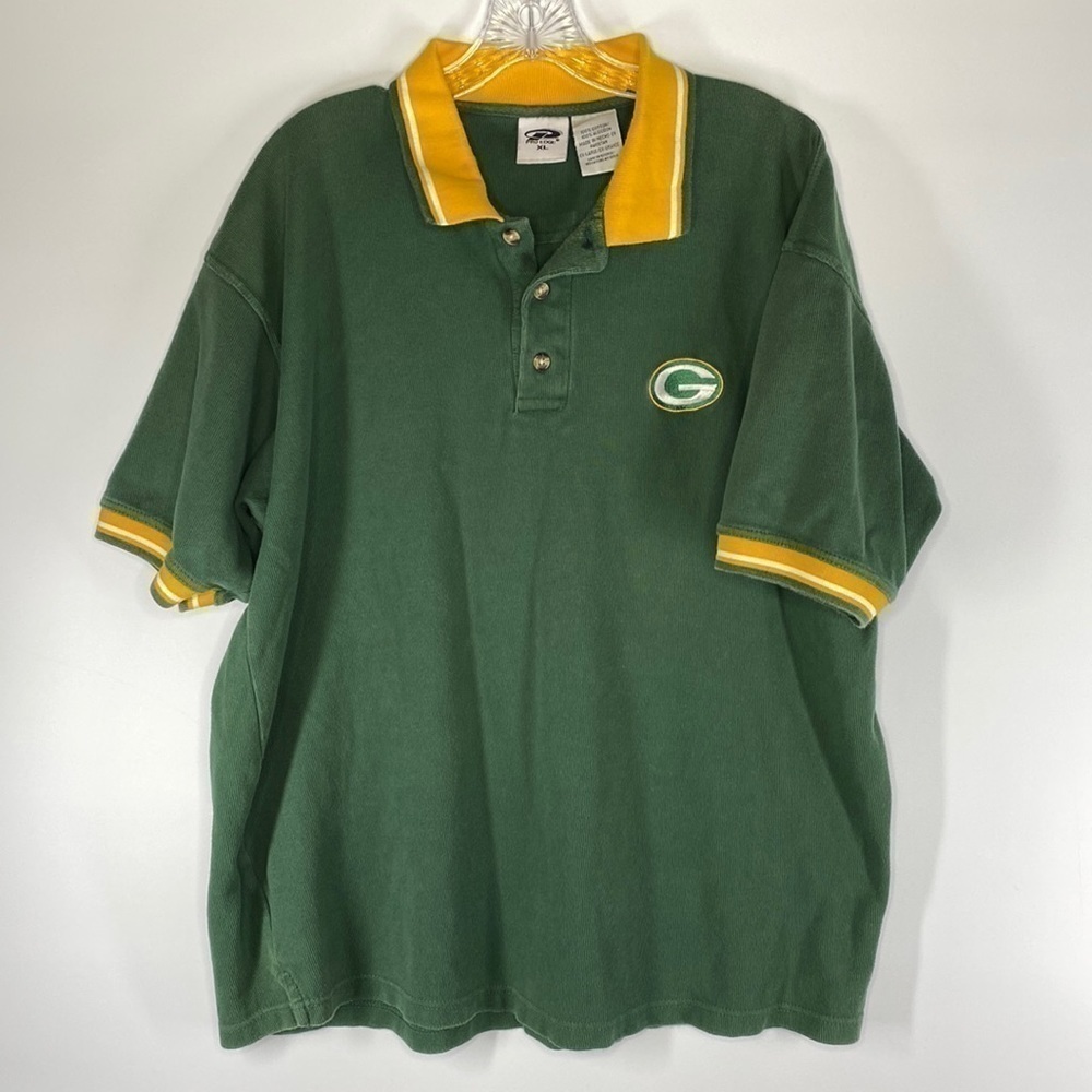 Vintage Pro Edge Green Bay Packer Polo Shirt Size XL